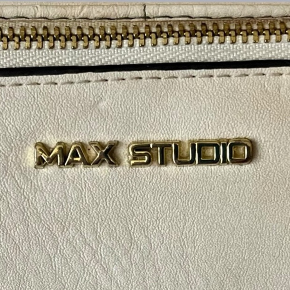 Max Studio Cream/Beige Bifold with Gold Stud Accents - Picture 2 of 9